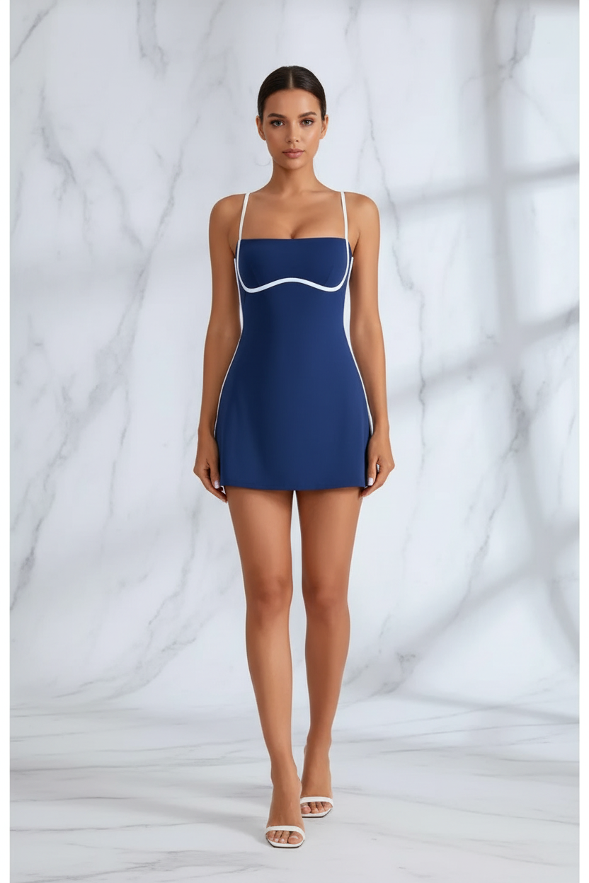 Robe Lara Bleu Face